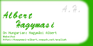 albert hagymasi business card