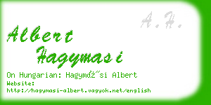 albert hagymasi business card